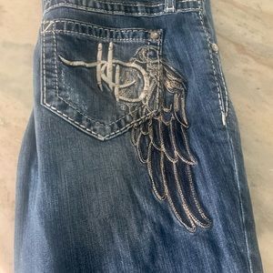 Harley Davidson Stretch Boot Cut Embellished Angel wings Jeans size 10 🏍